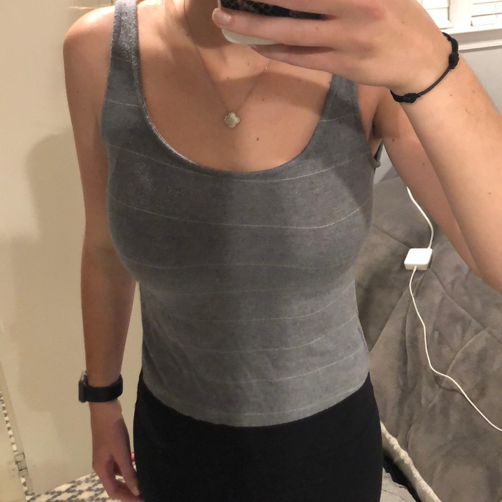 grey and white brandy Melville tank top